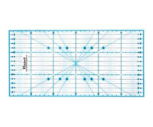 Regla transparente Victor 15x30cm en azul para costura, manualidades, patchwork y acolchado - Regla de costura