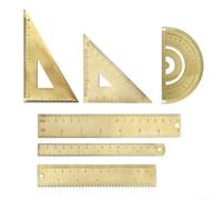 Regla transportadora triangular de latón para diseño de precisión, trabajo, dibujo, cartografía y fines de medición académica (D)