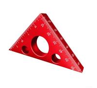 Regla triangular de aleación de aluminio de 45 grados para carpintería para un diseño preciso, instrumento de carpintería y guía de corte de madera (rojo)