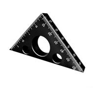 Regla triangular de aleación de aluminio para carpintería, herramienta de medición de 45 grados para marcado preciso, diseño y guía de corte para carpinteros y entusiastas del bricolaje (negro)