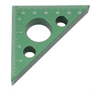 Regla triangular de ángulo recto de aleación de aluminio con escala métrica y de pulgadas para medición de carpintería, herramienta de verificación de altura y ángulo (verde)