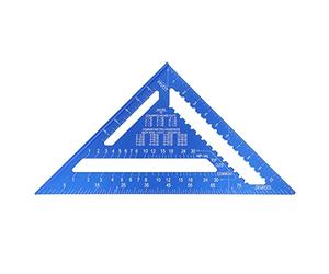 Regla triangular de ángulos, escuadra de 12 pulgadas a 45°, medidor de trazado para carpintería en aleación de aluminio con escala láser, herramienta de transportador dual métrico