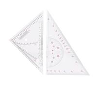 Regla triangular de dibujo gráfico, juego de transportador de regla triangular acrílica multifuncional a gran escala de 405 mm para medición de distancia IMPA371007