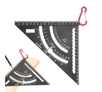Regla triangular de metal | Regla cuadrada de aluminio de 7 pulgadas | ángulo de 90 grados, herramientas de carpintería, medidor de medición ajustable con mosquetón para carpintería