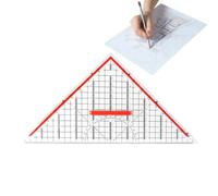 Regla triangular | Herramientas transparentes de geometría matemática | Juego grande cuadrado, para diseñadores de oficinas, ingenieros, estudiantes, arte, dibujo, carpintería