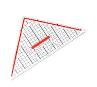 Regla triangular - Herramientas transparentes de geometría matemática | Juego transparente con escalas métricas precisas en pulgadas y bordes biselados para arquitectos, oficinas, diseñadores e