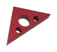 Regla triangular para carpintería con escala métrica y en pulgadas para medir altura y calibrar material de aleación de aluminio (rojo)