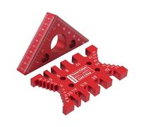 Regla triangular profesional de aluminio con escalas métricas/pulgadas, ángulos de 45/90°, herramienta de medición multiusos duradera de precisión para proyectos de carpintería, construcción