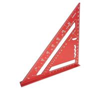 Regla triangular, regla métrica de ingeniero, herramienta de medición de precisión de metal, escala triangular antideslizante, ideal para carpintería, dibujo, trabajos de ingeniería, negro, rojo, azul