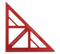 Regla Triángulo de Carpintería, Aleación de Aluminio, Gran Escuadra Roja, Medición Precisa - Multifuncional, Resistente y Fácil de Usar para Diseño y Carpintería