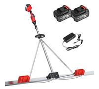 Regla Vibratoria para Albañilería y Construcción, Acabado Sin Cable con Regla Inox 1.5m 1.8m 2m, Motor sin Escobillas 9 Velocidades para Pisos Perfectamente Planos(2M)