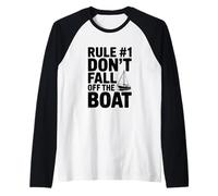 Reglas #1 No te caigas del Barco Humorístico Nautica Camiseta Manga Raglan