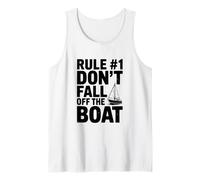 Reglas #1 No te caigas del Barco Humorístico Nautica Camiseta sin Mangas