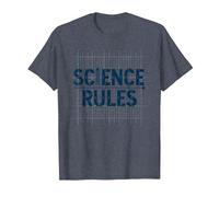 Reglas científicas: tipografía Inspirada en Tablas periódicas Camiseta, Hombre, Azul Jaspeado, L