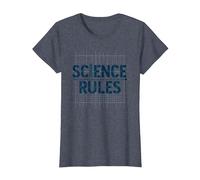 Reglas científicas: tipografía Inspirada en Tablas periódicas Camiseta, Mujer, Azul Jaspeado, XL