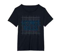 Reglas científicas: tipografía Inspirada en Tablas periódicas Camiseta, Mujer Tallas Grandes, Negro, 3XL Grande