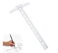 Reglas Cuadradas en T de Plástico Transparente, Regla en T,T de Doble Cara para Dibujo y Diseño General, Trabajo, Escuela, Oficina, Hogar, Herramienta de Medición de Bocetos, 30 cm