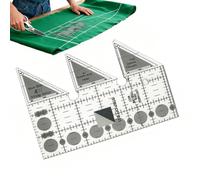 Reglas De Acolchado Antideslizantes,45° Herramienta Antideslizante para Tela - Regla Para Acolchar De Doble Franja,Para Costura, Bordado, Tejido, Ganchillo, Tejeduría, Manualidades, Enrollado, Estudio