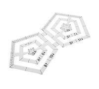 Reglas de acolchado del Pentágono de plantilla transparente, herramientas de costura pentagonales dobles Regla de patchwork, para tecnología de costura Patch-Work