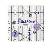 Reglas de costura transparentes de acrílico antideslizante de The Quilted Bear, para acolchado, patchwork y costura con líneas negras claras y ángulos de 30, 45 y 60 grados para una precisión perfecta