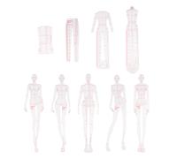 Reglas de ilustración de moda, plantillas de boceto y conjunto de reglas