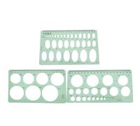 Reglas de Plantilla de Dibujo de Arquitectura Multifuncional Kit de Regla Hueca de Pintura DIY Herramientas de Dibujo de Plástico Profesional para Arquitectos Ingenieros ((No. 1) juego de 3 piezas)