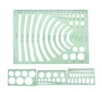 Reglas de Plantilla de Dibujo de Arquitectura Multifuncional Kit de Regla Hueca de Pintura DIY Herramientas de Dibujo de Plástico Profesional para Arquitectos Ingenieros ((No. 2) Juego de 4 piezas)