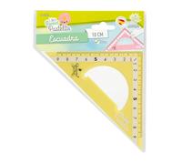 REGLAS DE PLÁSTICO QUIJOTE - Reglas Sweet Pastelito, escuadra, medidas desde 9 hasta 30cm, colores pastel, con estuche de plástico, para uso escolar o universitario - 9cm Amarillo