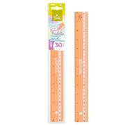 REGLAS DE PLÁSTICO QUIJOTE - Reglas Sweet Pastelito, medidas desde 9 hasta 30cm, colores pastel, con estuche de plástico, para uso escolar o universitario - 30cm Naranja