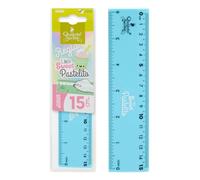 REGLAS DE PLÁSTICO QUIJOTE - Reglas Sweet Pastelito, medidas desde 9 hasta 30cm, colores pastel, con estuche de plástico, para uso escolar o universitario - 15cm Azul