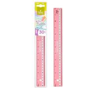 REGLAS DE PLÁSTICO QUIJOTE - Reglas Sweet Pastelito, medidas desde 9 hasta 30cm, colores pastel, con estuche de plástico, para uso escolar o universitario - 30cm Rosa