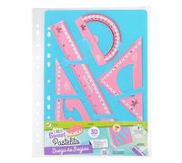 REGLAS DE PLÁSTICO QUIJOTE - Reglas Sweet Pastelito, medidas desde 9 hasta 30cm, colores pastel, con estuche de plástico, para uso escolar o universitario - Set 30cm Rosa