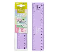 REGLAS DE PLÁSTICO QUIJOTE - Reglas Sweet Pastelito, medidas desde 9 hasta 30cm, colores pastel, con estuche de plástico, para uso escolar o universitario - 15cm Morado