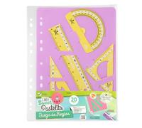 REGLAS DE PLÁSTICO QUIJOTE - Reglas Sweet Pastelito, medidas desde 9 hasta 30cm, colores pastel, con estuche de plástico, para uso escolar o universitario - Set 20cm Amarillo