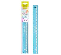 REGLAS DE PLÁSTICO QUIJOTE - Reglas Sweet Pastelito, medidas desde 9 hasta 30cm, colores pastel, con estuche de plástico, para uso escolar o universitario - 30cm Azul