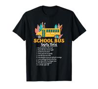 Reglas de Seguridad del autobús Escolar Guía Floral del Conductor del Estudiante Arte Camiseta