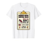Reglas de Supervivencia de películas de Terror Regla No Dividir Estancia Camiseta gráfica económica, Hombre, Blanco, L