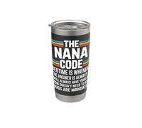 Reglas divertidas de Nana Code para nietos y Nana Love Vaso térmico de acero inoxidable de doble pared