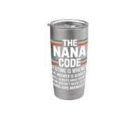 Reglas divertidas de Nana Code para nietos y Nana Love Vaso térmico de acero inoxidable de doble pared