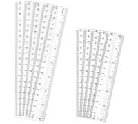 Reglas Métricas para Escuela, Piriuuo 10 Reglas de Plástico, Transparentes de 15 cm, 20 cm, Rectas Irrompibles de Plástico Transparente, Oficina, Hogar, Herramienta de Medición