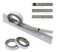 Reglas métricas, Tiras de pista autoadhesivas, Para sierra ingletadora, Metro de cinta, Regla de escala, derecha a izquierda, 2M-0, Plata, 1PC