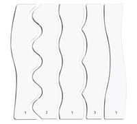 Reglas Para Acolchar - Acrílico 26x9.1cm | Plantilla De Edredón De 5 Piezas | Regla Ondulada Para Acolchar, Proyectos De Costura, Manualidades, Diseño De Telas De Bricolaje, Medición Precis