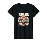 Reglas para Salir con mi Hija 1 No Puedes papá Divertido Camiseta gráfica económica, Mujer, Negro, XL