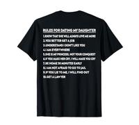 Reglas para Salir con mi Hija papá Hija Gracioso (En la Parte Posterior) Camiseta