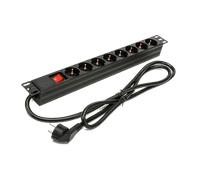 Phasak Regleta BNS 1518 8 tomas con interruptor, cable 1.5 m, 220–250 V 16 A, negro