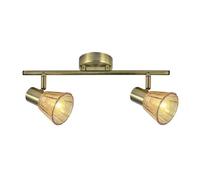 Regleta 2 luces metal color dorado serie cooper 36.5cm