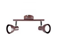 Regleta 2 luces metal color marron serie linus 25cm 13 cm