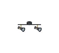 Regleta 2 luces metal color negro serie mã¡ximo 36.5cm 8.5 cm