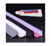 Regleta 200cm Goma Mampara Ducha Barrera de Agua Para Ducha Junta Mampara Ducha Perfil Silicona Ducha Barrera Ducha Que no Salga Agua y sellador adhesivo transparente de 25 ml gratis(gris).