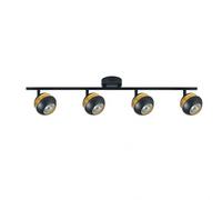 regleta 4 focos articulados beethoven negro/oro para baño,